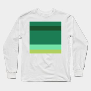 A striking integration of Dark Sea Green, Medium Aquamarine, Very Light Green, Pine and Light Olive stripes. Long Sleeve T-Shirt